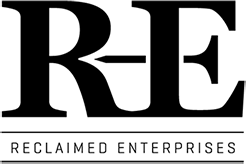 Black R-E logo with the words Reclaimed Enterprises underneath